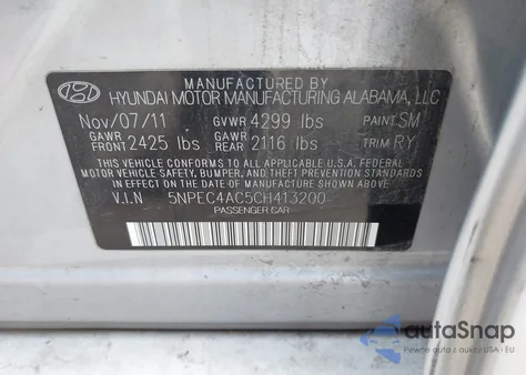 2012 Hyundai Sonata Limited from USA, damaged, VIN 5NPEC4AC5CH413200